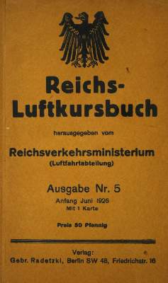 Bild Nr.1: 135-1777 Reichs-Luftkursbuch.: (Verschiedene Gebiete - Varia, Aeronautik)