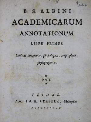 Bild Nr.2: 135-1779 Albinus,B.S.: (Verschiedene Gebiete - Varia)