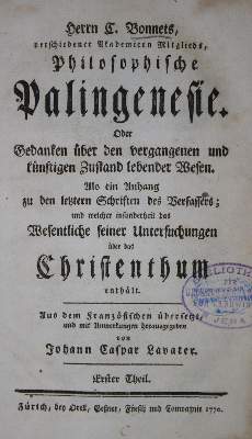 Bild Nr.1: 135-1790 Bonnet,C.: (Verschiedene Gebiete - Varia)