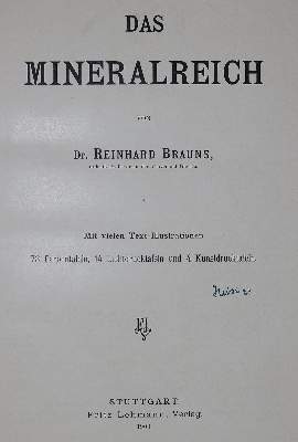 Bild Nr.1: 135-1806 Brauns,R.: (Verschiedene Gebiete - Varia, Geologie - Mineralogie u. Paläontologie)