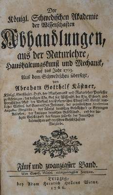 Bild Nr.1: 135-1817 Kästner,A.G.: (Verschiedene Gebiete - Varia)