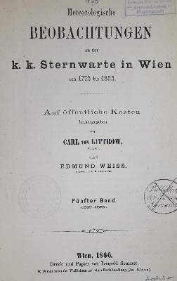 Bild Nr.1: 135-1820 Littrow,C.v. u. C.Hornstein.: (Verschiedene Gebiete - Varia)
