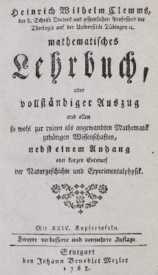 Bild Nr.1: 135-1823 Clemm,H.W.: (Verschiedene Gebiete - Varia, Mathematik)