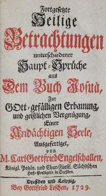 Bild Nr.1: 135-187 Engelschall,C.G.: (Alte Drucke, Handschriften und Theologie)