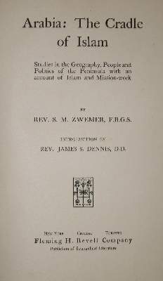 Bild Nr.1: 135-1945 Zwemer,S.M.: (Asien, Arabien)
