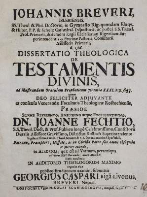 Bild Nr.1: 135-196 Fecht,J.: (Alte Drucke, Handschriften und Theologie)