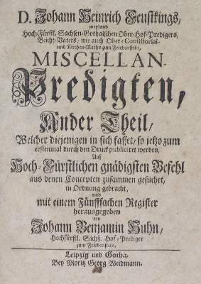 Bild Nr.1: 135-200 Feustking,J.H.: (Alte Drucke, Handschriften und Theologie)
