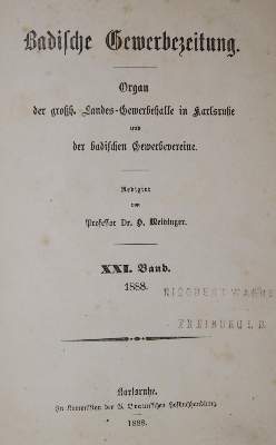 Bild Nr.1: 135-2001 Badische Gewerbezeitung.: (Deutschland, Baden-Württemberg)