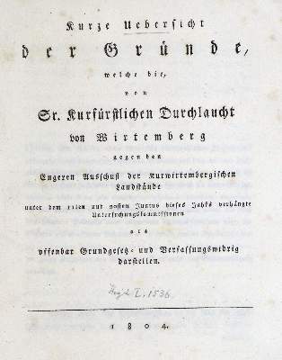 Bild Nr.1: 135-2007 Landstände.: (Deutschland, Baden-Württemberg)