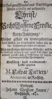Bild Nr.1: 135-202 Fiedler,C.: (Alte Drucke, Handschriften und Theologie)