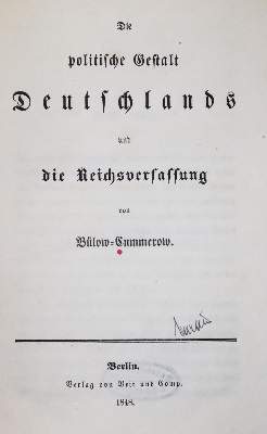Bild Nr.1: 135-2104 Bülow-Cummerow,(E.G.G.v.).: (Deutschland, Revolution 1848/49 - Vormärz - Politik)