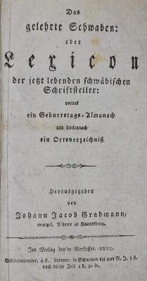 Bild Nr.1: 135-2120 Gradmann,J.J.: (Deutschland, Schwaben)