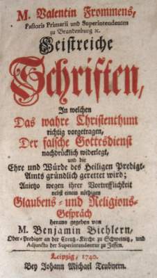 Bild Nr.1: 135-222 Fromm,V.: (Alte Drucke, Handschriften und Theologie)