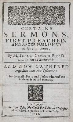 Bild Nr.1: 135-224 Gataker,T.: (Alte Drucke, Handschriften und Theologie)