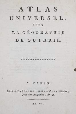 Bild Nr.2: 135-2251 Guthrie,(W.).: (Verschiedene Länder - Geschichte, Atlanten)