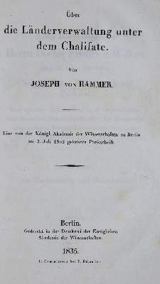 Bild Nr.1: 135-2337 Hammer(-Purgstall),J.v.: (Verschiedene Länder - Geschichte, Osmanisches Reich)