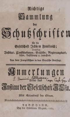 Bild Nr.1: 135-248 Sammelband: (Gesellschaft Jesu)