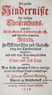 Bild Nr.1: 135-262 Gütner,J.G.: (Alte Drucke, Handschriften und Theologie)