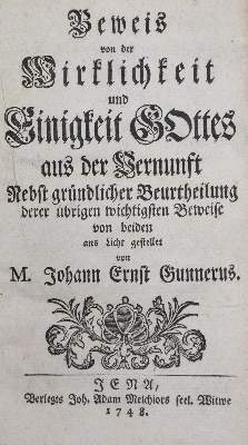 Bild Nr.1: 135-267 Gunnerus,J.E.: (Alte Drucke, Handschriften und Theologie)