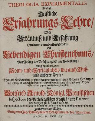 Bild Nr.1: 135-27 Arnold,G.: (Alte Drucke, Handschriften und Theologie)