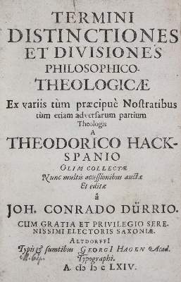 Bild Nr.1: 135-274 Hackspan,T.: (Alte Drucke, Handschriften und Theologie)