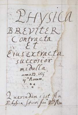 Bild Nr.1: 135-304 Physica breviter contracta: (Handschriften)