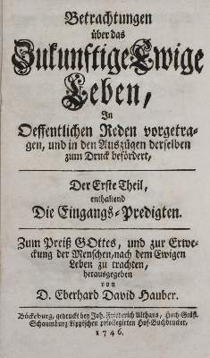 Bild Nr.1: 135-312 Hauber,E.D.: (Alte Drucke, Handschriften und Theologie)