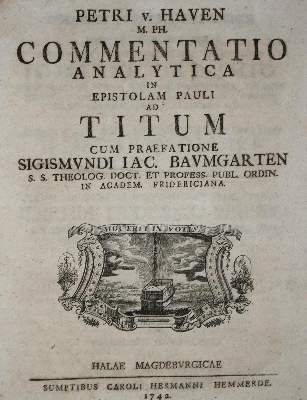 Bild Nr.1: 135-314 Haven,P.v.: (Alte Drucke, Handschriften und Theologie)