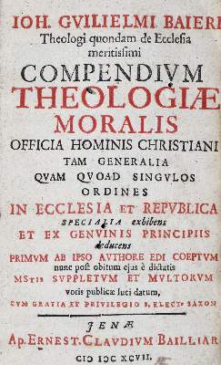 Bild Nr.1: 135-32 Baier,J.W.: (Alte Drucke, Handschriften und Theologie)