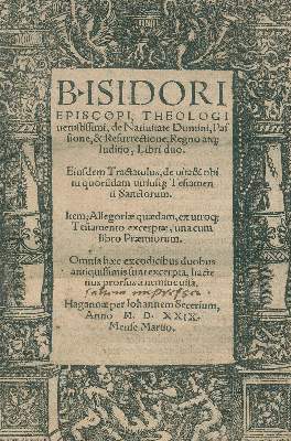 Bild Nr.1: 135-356 Isidorus (von Sevilla).: (Alte Drucke, Handschriften und Theologie)