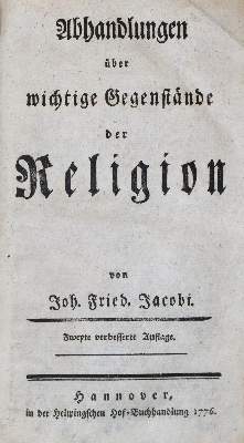 Bild Nr.1: 135-361 Jacobi,J.F.: (Alte Drucke, Handschriften und Theologie)