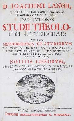 Bild Nr.1: 135-390 Lange,J.: (Alte Drucke, Handschriften und Theologie)