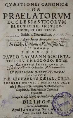 Bild Nr.1: 135-398 Laymann,P.: (Alte Drucke, Handschriften und Theologie)