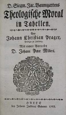 Bild Nr.1: 135-40 Baumgarten,S.J.: (Alte Drucke, Handschriften und Theologie)