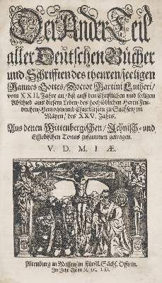 Bild Nr.2: 135-422 Luther,M.: (Alte Drucke, Handschriften und Theologie)
