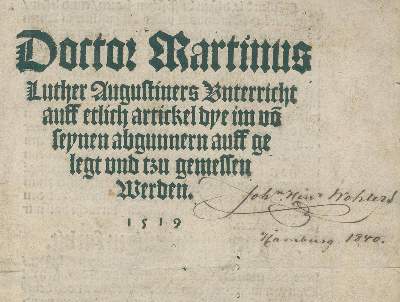 Bild Nr.1: 135-424 Luther,M.: (Alte Drucke, Handschriften und Theologie)