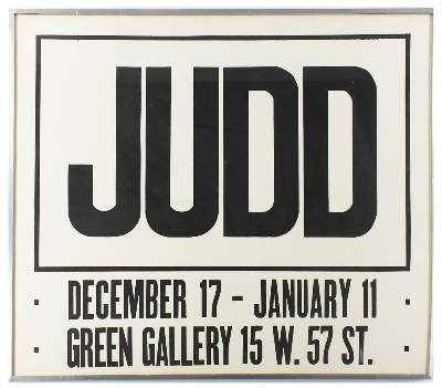 Bild Nr.1: 135-4280 Judd, Donald: (Künstlergraphik, Plakate)