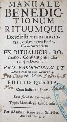 Bild Nr.1: 135-434 Manuale Benedictionum: (Alte Drucke, Handschriften und Theologie)