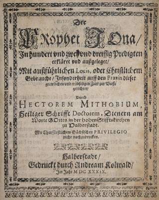 Bild Nr.1: 135-458 Mithob,H.: (Alte Drucke, Handschriften und Theologie)