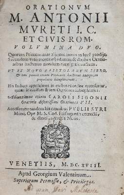 Bild Nr.1: 135-475 Muretus,M.A.: (Alte Drucke, Handschriften und Theologie)