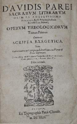 Bild Nr.1: 135-494 Pareus,D. (d.i. D.Wängler).: (Alte Drucke, Handschriften und Theologie)