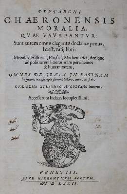 Bild Nr.1: 135-512 Plutarch.: (Alte Drucke, Handschriften und Theologie)