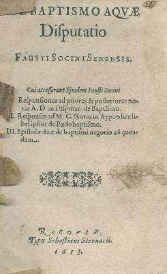 Bild Nr.1: 135-526 Sozzini,F.: (Rakow)