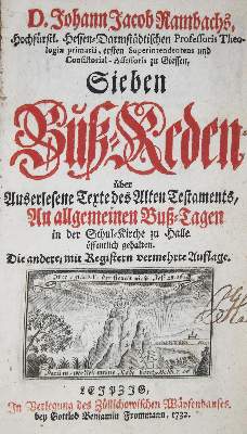Bild Nr.1: 135-530 Rambach,J.J.: (Alte Drucke, Handschriften und Theologie)