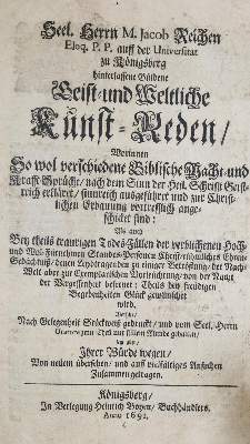 Bild Nr.1: 135-534 Reich,J.: (Alte Drucke, Handschriften und Theologie)