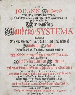 Bild Nr.1: 135-535 Reinhard,J.: (Alte Drucke, Handschriften und Theologie)