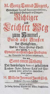 Bild Nr.1: 135-540 Rieger,G.C.: (Alte Drucke, Handschriften und Theologie)
