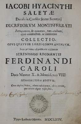 Bild Nr.1: 135-554 Saletta,G.G.: (Alte Drucke, Handschriften und Theologie)