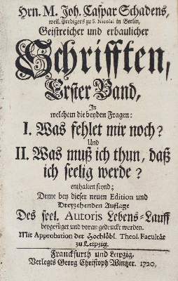 Bild Nr.2: 135-559 Schade,J.C.: (Alte Drucke, Handschriften und Theologie)