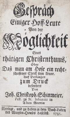 Bild Nr.1: 135-564 Schinmeyer,J.C.: (Alte Drucke, Handschriften und Theologie)